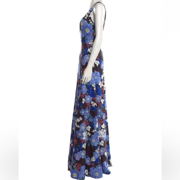 Black and blue Zac Posen floral gown, NWT size 14 - Picture 3 of 7